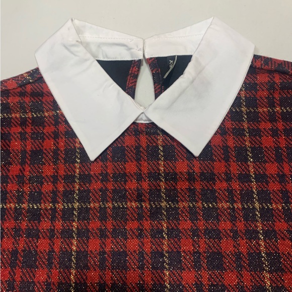 ONLY Jester Red Plaid Checked Shift Dress w. Shirt Collar NWT - Size XS - Picture 6 of 16